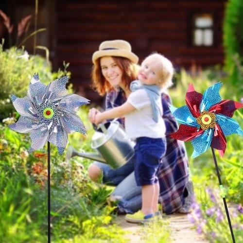 Bird Repeller Pinwheels Reflective Sparkly Bird Sparkly Pinwheel Protect Garden Plant Flower Laser Windmills For Garden Decor