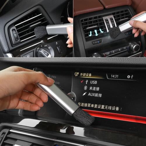 Car Air-conditioning Air Outlet Cleaning Brush Instrument Panel Seam Soft Bristles Retractable Cleaning Dust Removal Brush