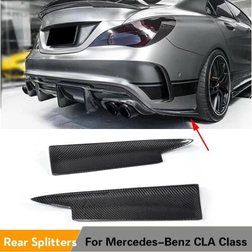 Rear Splitters for Mercedes-Benz CLA Class CLA180 200 250 Sport CLA45 AMG 2014 - 2016 Carbon Fiber Rear Bumpper Splitters