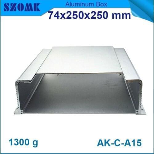 Szomk aluminum profiles (10pcs) diy electrical industrial housing big grey junction housing 74*250*250mm