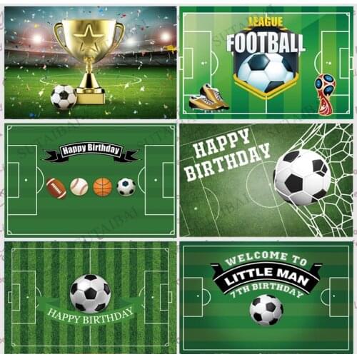 Football Soccer Photography Backdrop Champion Cup Boys Birthday Party Custom Vinyl Photo Studio Background Decor Banner Prop