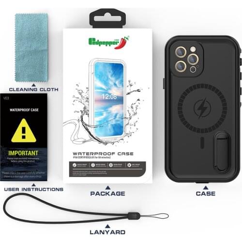 Waterproof with Kickstand For iphone 12 pro Max Mini Case Armor Dustproof Diving fundas coque luxury phone cover Holder