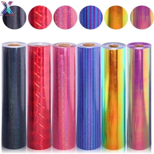 XFX HTV Free Shipping 1 Sheet 25x100/150cm Holographic Laser Heat Transfer Vinyl T-shirt Iron on HTV Adhesive Cricut Stickers