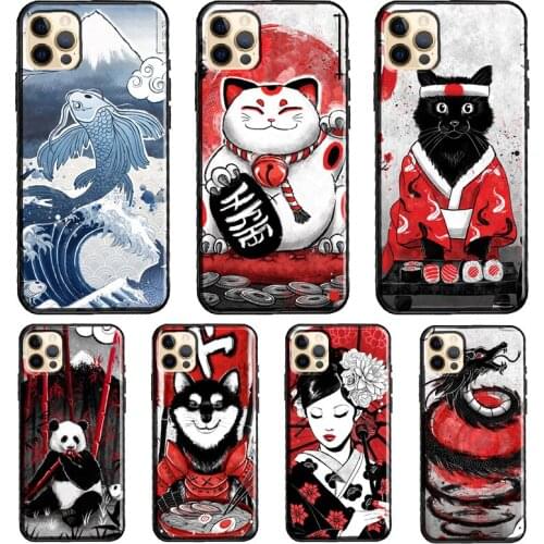 Red Sun Japanese Japan Art Soft Case For iPhone 12 Pro Max Mini X XR XS Max SE 2020 8 7 Plus 11 Pro Max Phone Cover