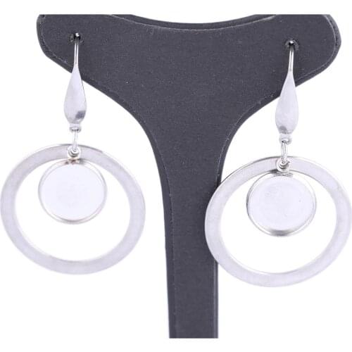 Reidgaller 10pcs stainless steel 12mm cabochon earring setting blanks diy base for earrings making supplies