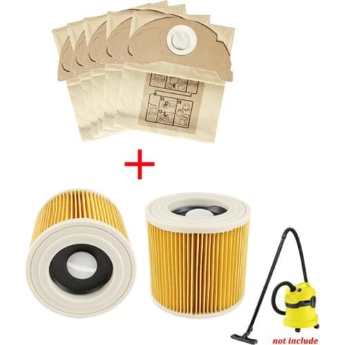 Replacement Air Dust Filters Bags for Karcher Vacuum Cleaners Parts Cartridge HEPA Filter WD2250 WD3.200 MV2 MV3 WD3