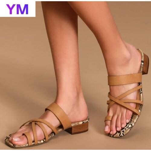 Roman 2021 New Woman Summer Sandals Fish Mouth Womens Thick Heel High-heeled Shoes Thick Sole Versatile Middle Heel Women Shoes