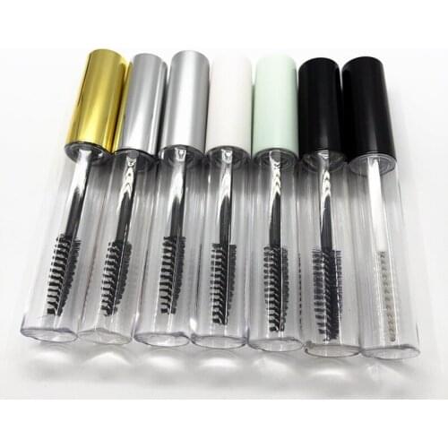 10-50pcs 4ml 10ml mascara tubes eyelash bottle Gold cover mascara tube silver cover mascara tube transparent tubes wholesale