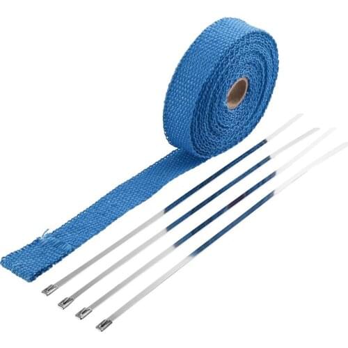 5M Car Motorcycle Exhaust Thermal Tape Header Pipe Heat Wrap Thermal Insulation Tape Stainless Steel Ties