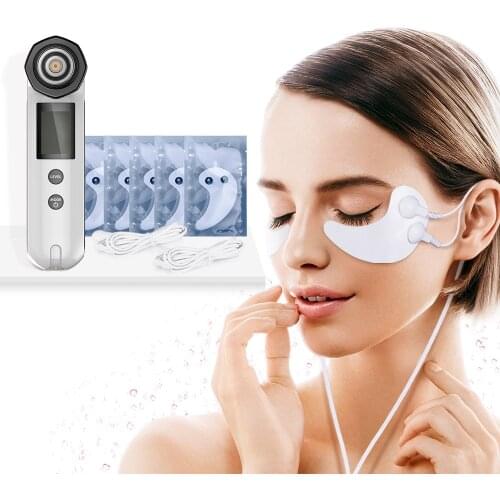 Surebeauty Anti Aging LED RF Photon Therapy Blue Red Color Facial Beauty Device 5 in 1 Vibration Heated Eye Massager