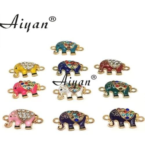 50 Pieces Elephant palm eyes double hole linker multi-color mix can be hand DIY into bracelets and necklaces