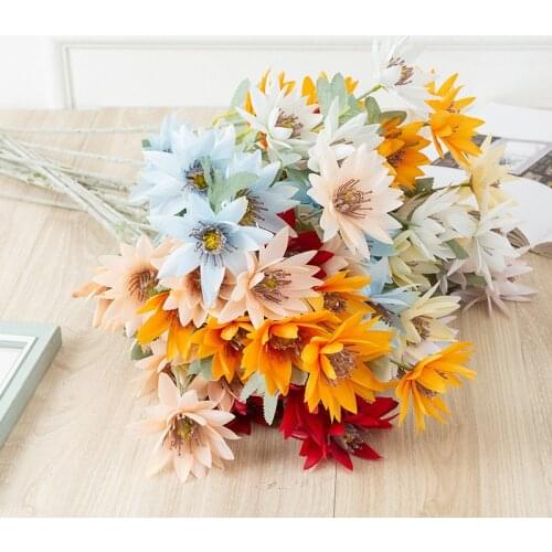 6heads chrysanthemum artificial flower branch Home living room scene layout decoration fake flowers