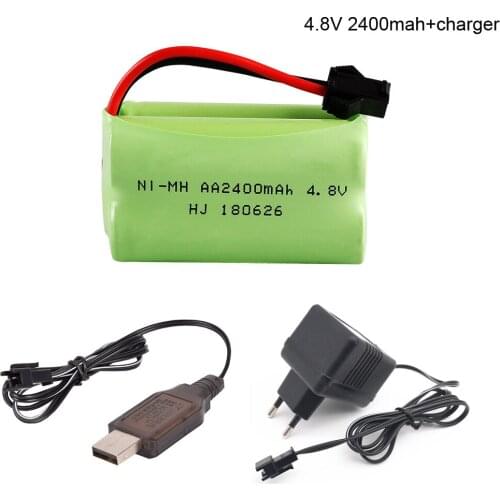 4.8V 2400mAh battery with USB charger for Remote Control toy electric lighting lighting security facilities 4*AA NI-MH battery