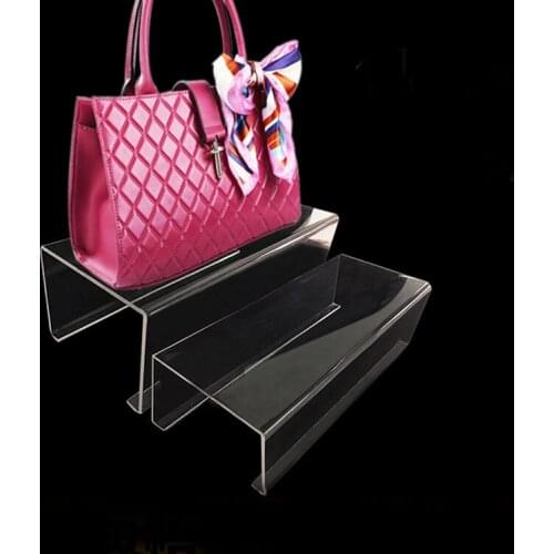 Acrylic Handbag Shoes Wallet Holder Display Rack Stands U Shaped