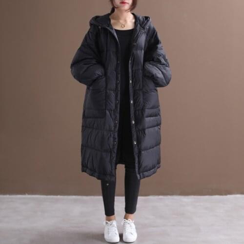 White goose jacket, jacket hooded, oversized winter women down coat, warm Park veste femme yy1446