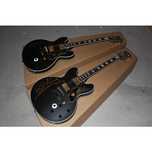 Free shipping Top quality custom 5 speed switch B B King Lucille black Jazz Electric Guitar with Golden Hardware