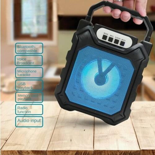 Wireless Portable FM Speaker Subwoofer Subwoofer Outdoor Portable Speaker Microphone Bluetooth-compatible Speaker 1200m Lithium