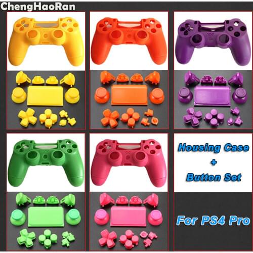 ChengHaoRan For Sony PS4 Pro 4.0 Controller JDS-040 JDM-040 Cover Front Back Hard Upper Housing Shell Case With ABXY Button Set