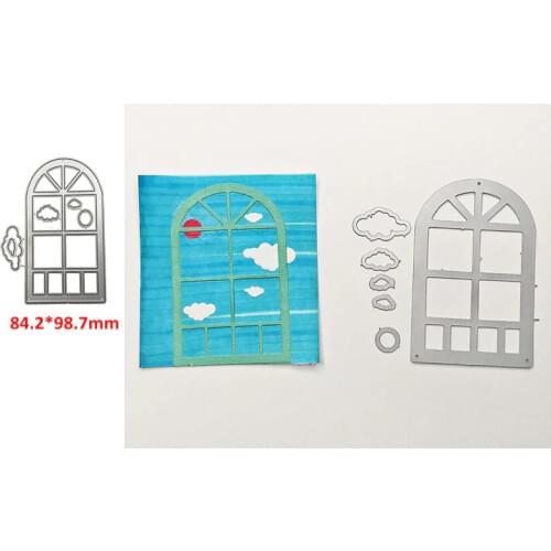 Arch Shape Window Sun Clouds Decoration Metal Cutting Dies Scrapbooking Album Paper DIY Cards Crafts Embossing Cut Dies 2019