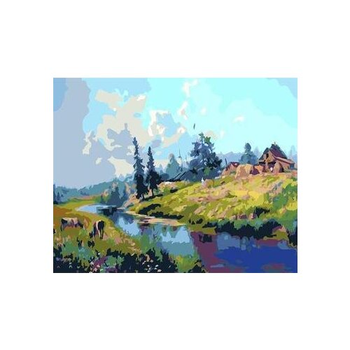 House On The River Shore Framed DIY Painting By Numbers Kits Modern Wall Art Picture Handpainted For Home Decor 40x50