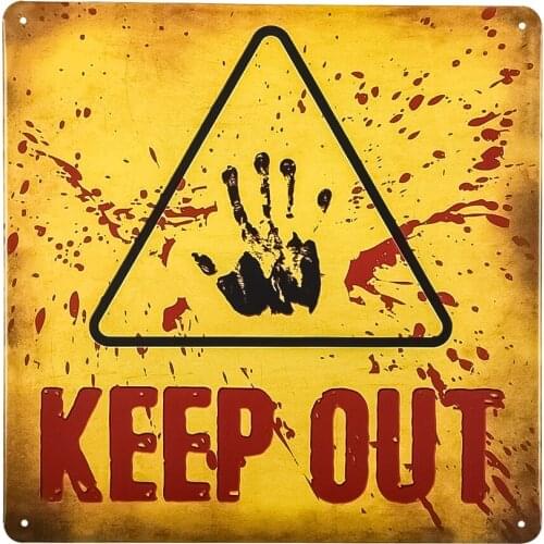 DL-Halloween Decorations Beware Signs Keep out Signs Haunted House and Horror Themed Parties for Home Decor Beware Door Signs