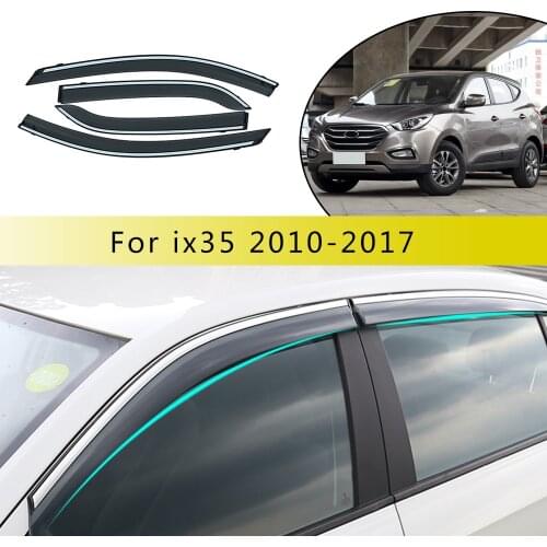 For Hyundai IX35 2010-2017/2018 Car Styling Smoke Window Sun Rain Visor Deflector Guard For Hyundai SANTAFE 2013-2017Accessories