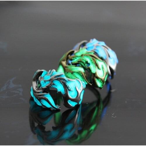 Hot sale Mens ring luminous dragon rings for men women rings glow in the dark male jewelry