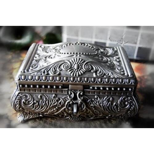 Classic European Tin Alloy Metal Jewelry Box Makeup Orgniazer Storage Organizer For Rangement Bijoux Girl Gifts 2114