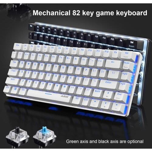 Wide Compatibility AJAZZ Reliable 82 Keys Office Mechanical Keyboard 2 Colors Optional Gaming Keyboard Stable for Desktop