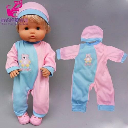 35cm Baby Doll Clothes Rompers with Hat for 38cm Nenuco Ropa Y Su Hermanita Doll Clothes Accessories