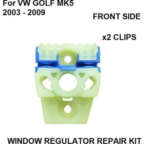 X2 FOR VW GOLF MK5 WINDOW REGULATOR REPAIR KIT SLIDING CLIPS FRONT LEFT NEW 2003 - 2015