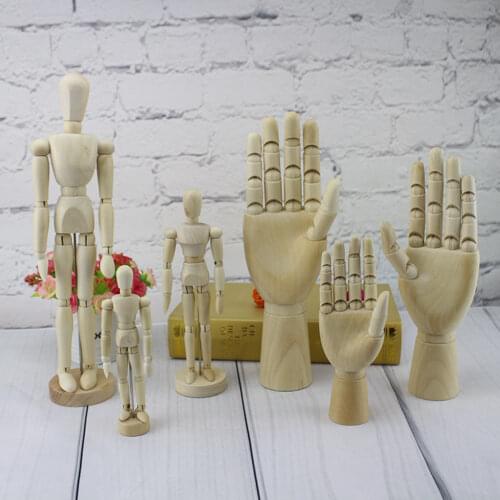 Creative Wooden Man Joint Puppet Palm Sketch Activity Comic Model Feature Home Furnishing Desktop Decoration Car Decoration