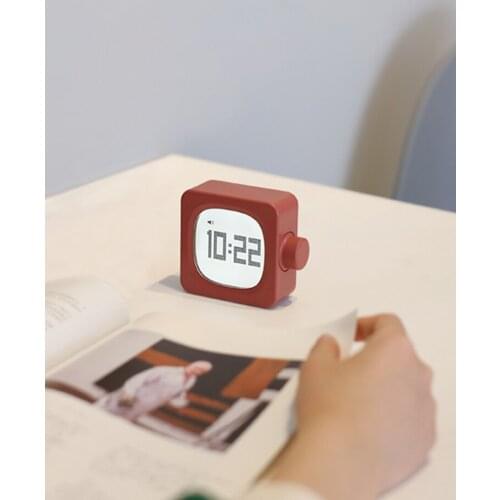Muid Square Little Alarm Clock Simple Luminous Mute Bedside Charging Student Mini LED Clock Light Multifunctional