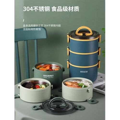 304Stainless Steel Lunch Box Leak-Proof Portable Insulated Student School Multi-layer Tableware Bento Box Food Container Storage