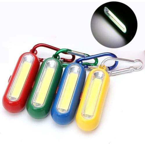 Mini Portable COB LED Flashlight Battery Powered Keychain Torch Emergency Camping Flash Light For Outdoor Fishing Hiking Tent