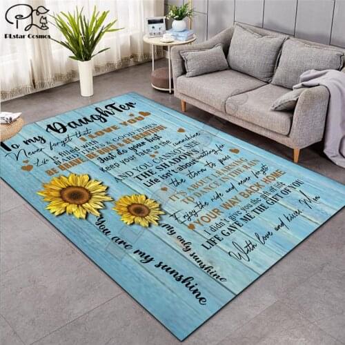To My Daughter Pattern Fashion Soft Flannel 3D Printed Rugs Mat Rugs Anti-slip Large Rug Carpet Home Decoration 07