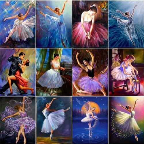 MomoArt Diamond Painting Ballet Dancer Cross Stitch Diamond Embroidery Girl Full Square Mosaic Portrait Needlework Handicraft