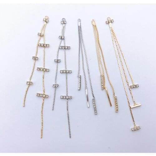 2019New 60Pcs Rows Rhinestone Tassel Pendant/button For earring Decoration and DIY hair accessoriess FT36-FY38