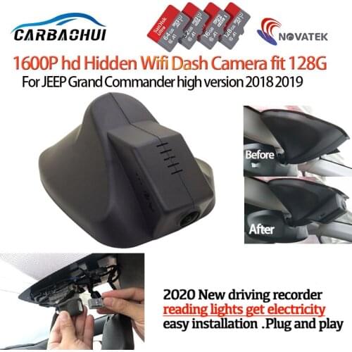 New ! Plug and play Car DVR WiFi Video Recorder Dash Cam Camera For JEEP Grand Commander high version 2018 2019 full hd 1600p