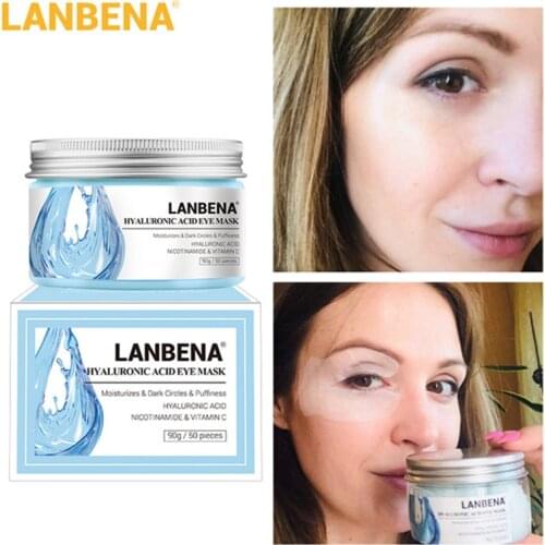 LANBENA Hyaluronic Acid Eye Mask Eye Patch Eye Care Reduces Dark Circles Bags Eye Lines Ageless Lifting Firming Skin Care 50PCS