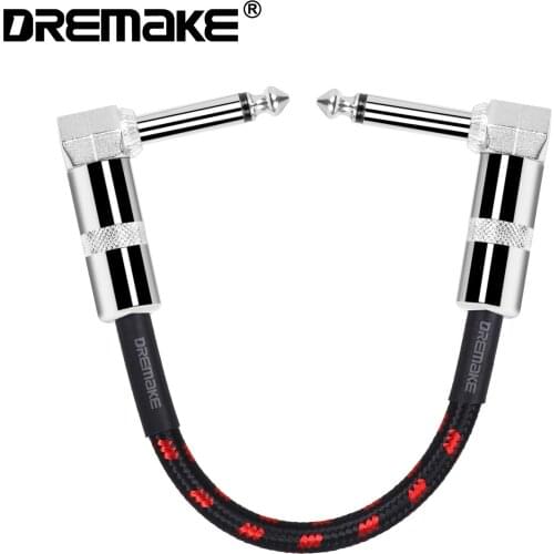 DREMAKE 1/4 Right Angle Plug Guitar Effect Patch Cable Jack 6.35mm Instrument Pedal Cable for Effectors Pedals Guitars