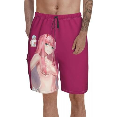 Beach Breathable Quick Dry Nerd Anime Manga basketball Zero Two Pink Girl 002 Goro Hiro Hawaii Pants
