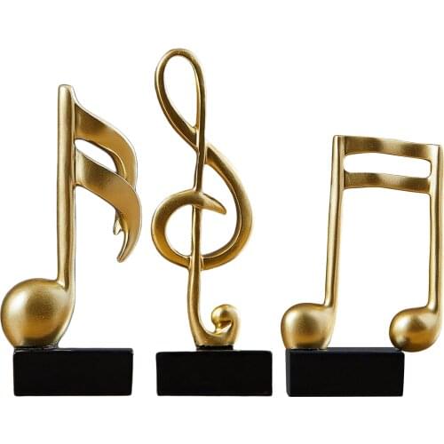 Resin Music Note Sculpture Handcrafted Art Statue for Living Room Hallway Bedroom Desktop Decor Housewarming Gift