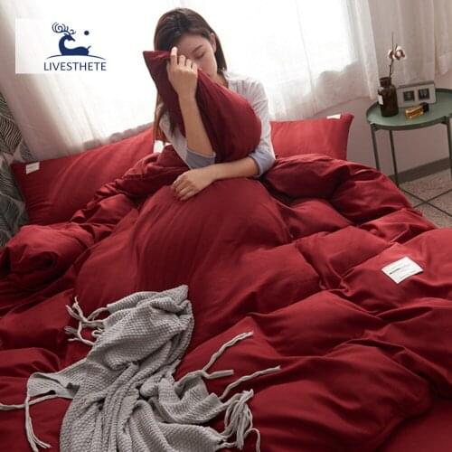 Liv-Esthete Red Bedding Set Home Textiles Classical Duvet Cover Flat Sheet With Elastic Band Decor Bed Linen Set Double Queen