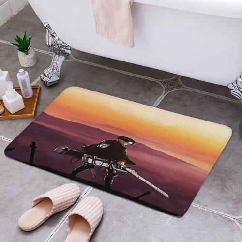 ATTACK ON TITAN Anti-slip Doormat Vacuuming Water Absorbing Kitchen Bedroon Bath Floor Mats Home Entrance Home Decora