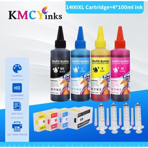 KMCYinks PGI 1400 XL Empty Ink Cartridge + 400ml Ink Refill Kits For Canon PGI1400 XL MAXIFY MB2040 MB2140 MB2340 MB2740 Printer