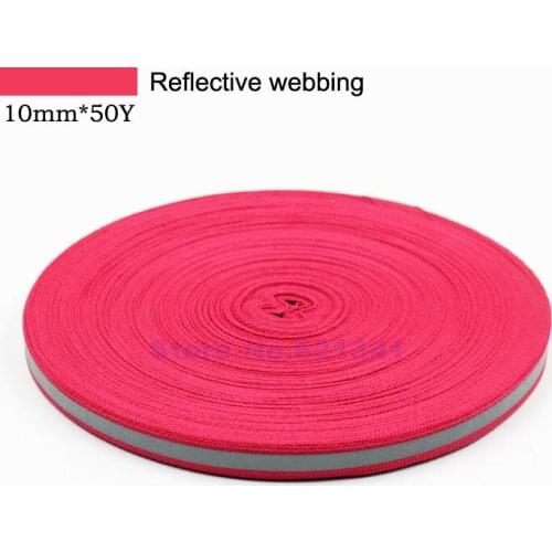 Rose Red Reflective Fabric Tape Strip Edging Braid Trim Reflective Webbing Ribbon Sew On Clothes Caps Bags10mm*5mm