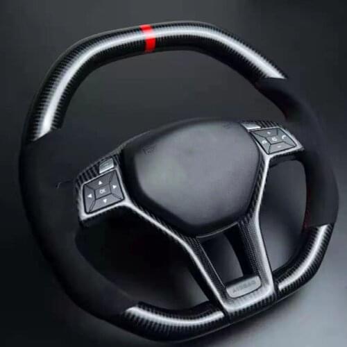 Cuatomized Gloss Carbon Fiber Steering Wheel Alcantara Leather for Mercedes-Benz C-Class C260 C200 2019-2020 with Paddle Shift