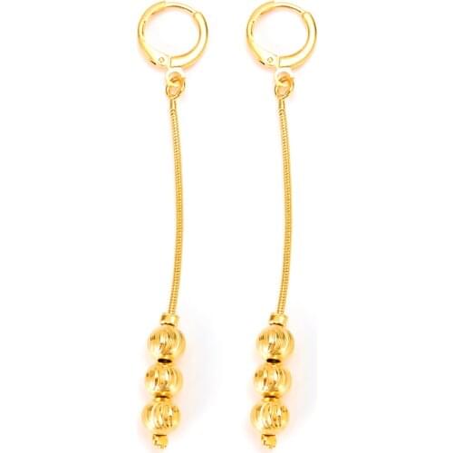 Bangrui Beads Earrings for Women/Girls Gold Color Ball Earing Jewelry Gifts African,Indonesia,Nigeria,Congo,Arab Earring gift