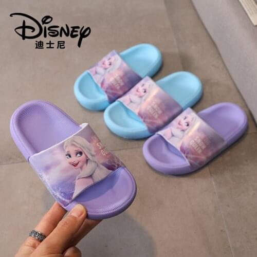 Disney Mickey Mouse Cartoon Slippers Girls 2021 Summer Leisure Beach Slippers Home Student Soft-soled Sandals